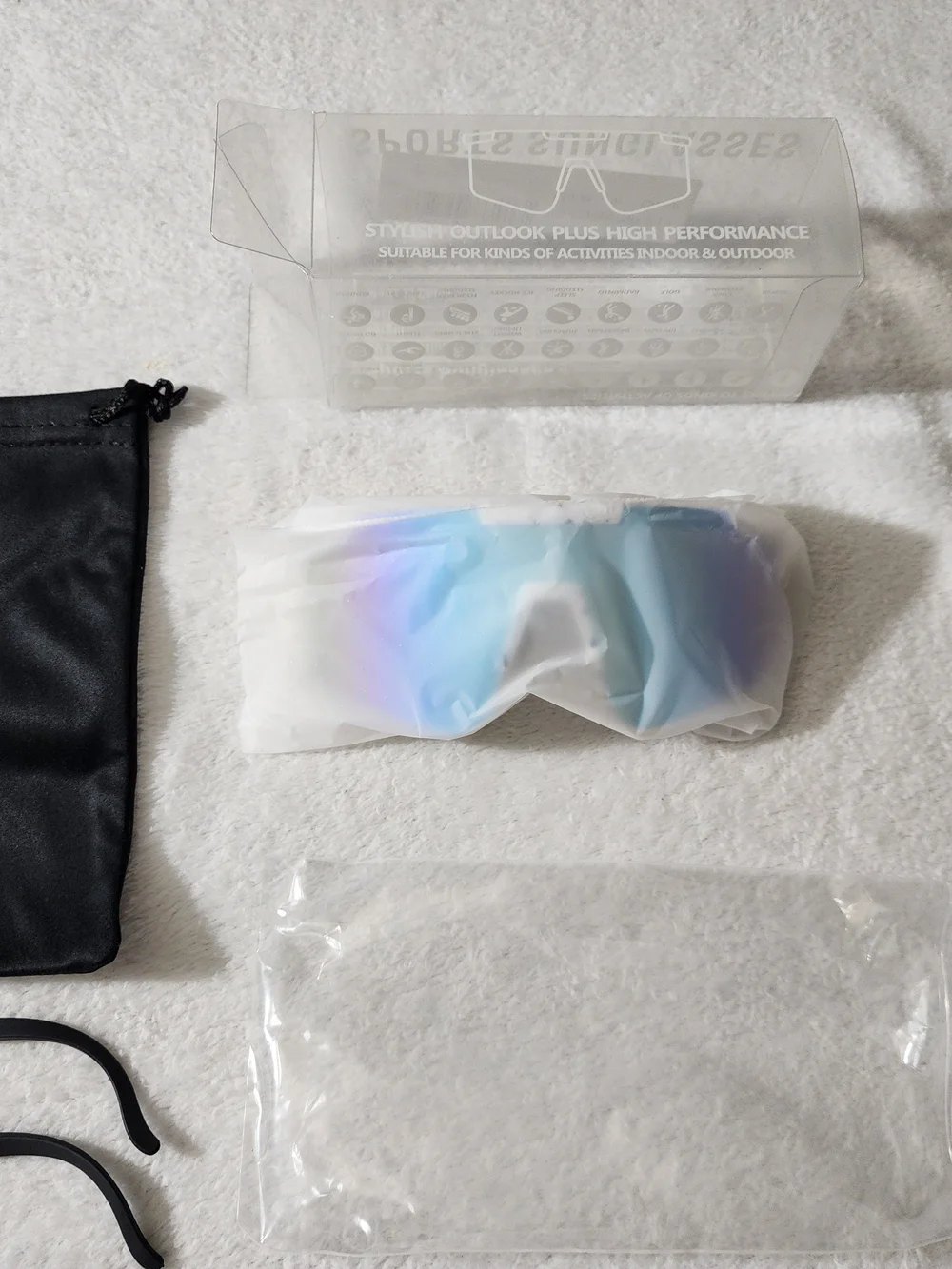 SPORTS SUNGLASSES FS666-NP-C10 Men Women & Youth Multicolor UV Wrap Shield Lens